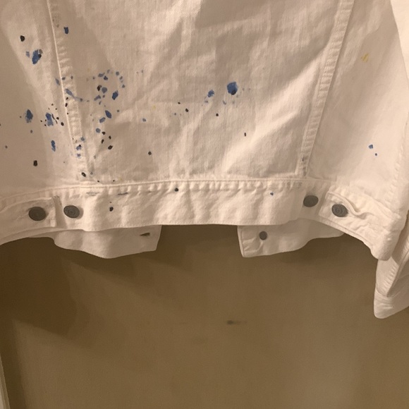 J Brand denimist White paint splatter AGNES TRUCKER Jacket-NWT-Hard to find - Picture 9 of 12